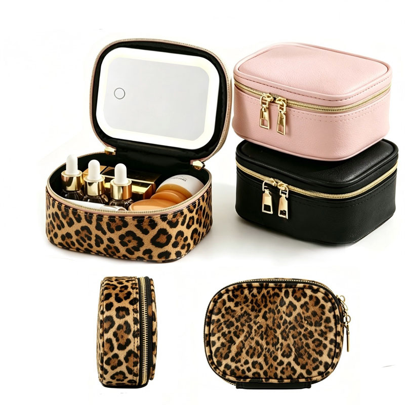 Beauty Makeup Case - Portable LED Makeup Storage Bag With