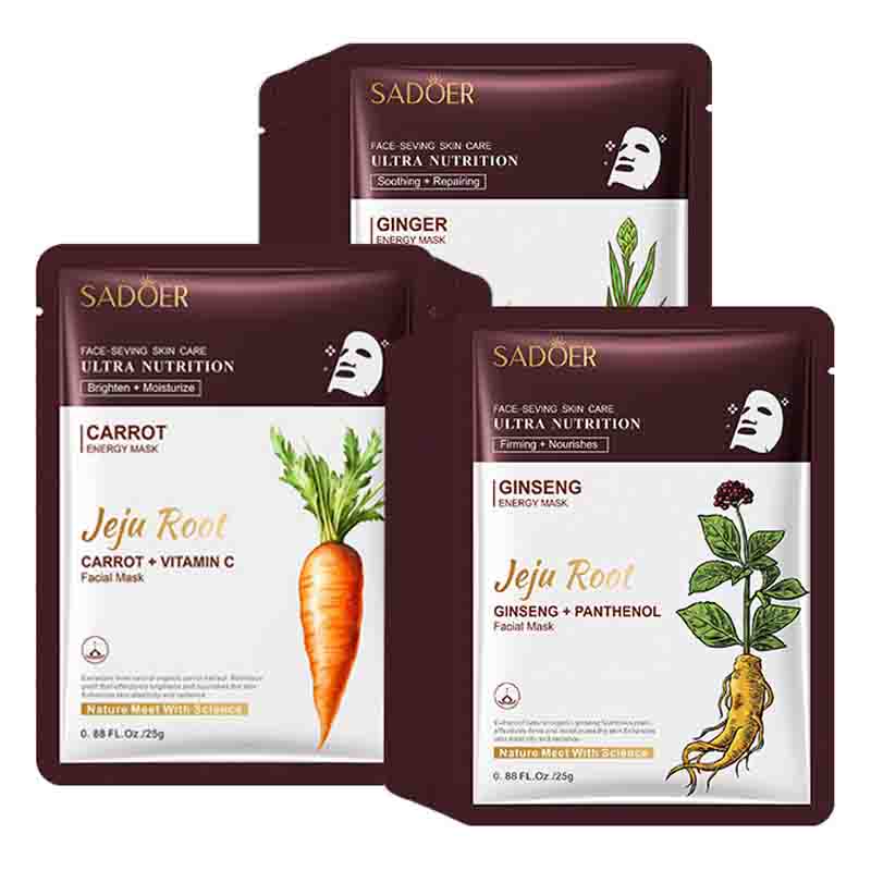 Sheet Face Mask Pack - 5pcs SADOER Plant Roots Face Mask