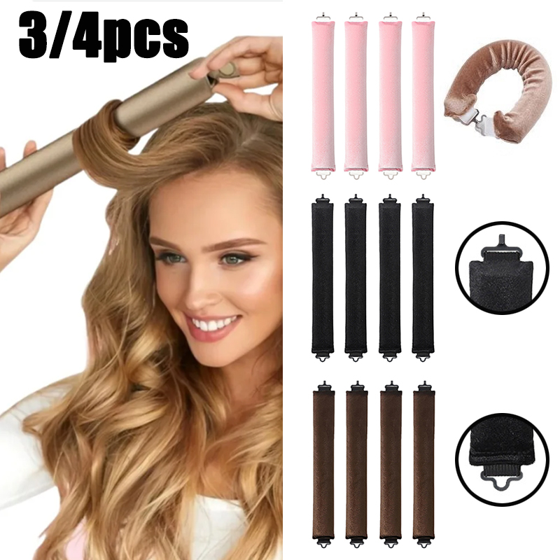Hair Curling Wand - 3/4pcs No Heat Hair Rollers Heatless