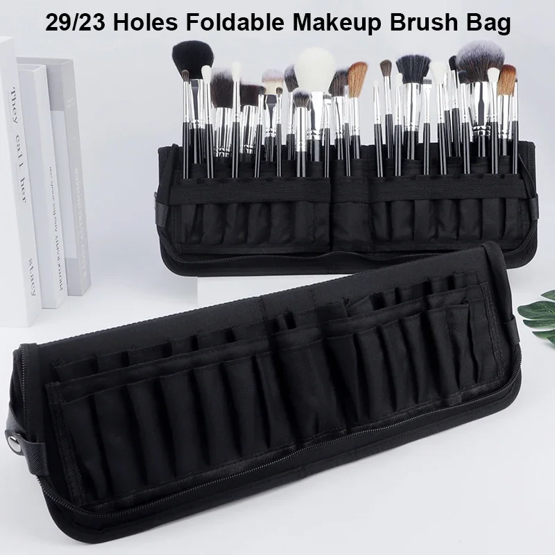 Beauty Makeup Case - 29/23 Holes Foldable Makeup Brush Bag
