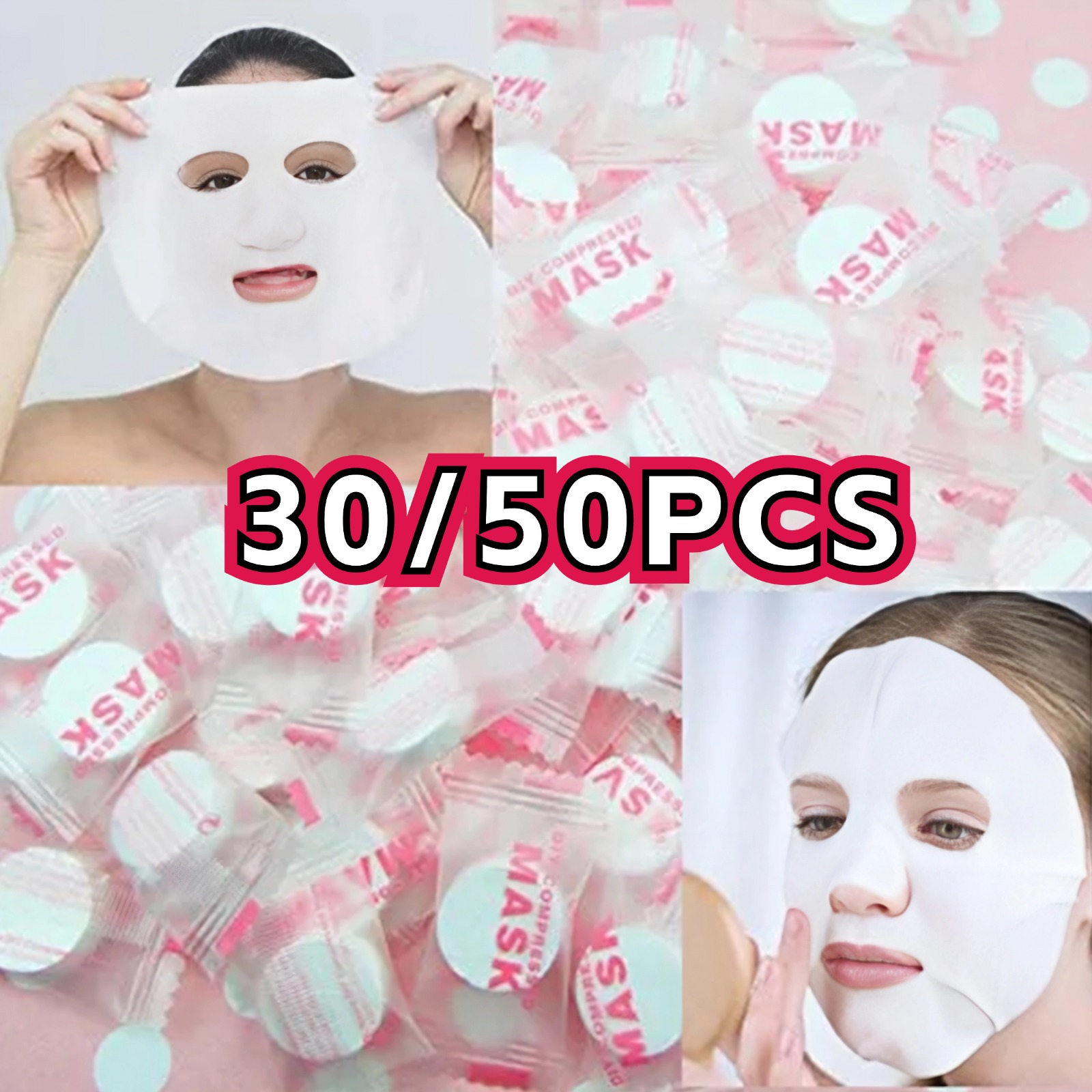 30/50pcs Disposable Compressed - Sheet Face Mask Pack ulasan dan harga