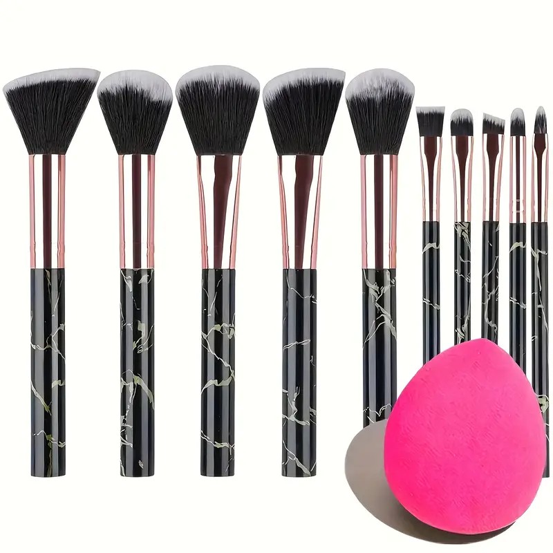 10-Piece Marble Brush Set + Be - Beauty Makeup Gift Sets ulasan dan harga