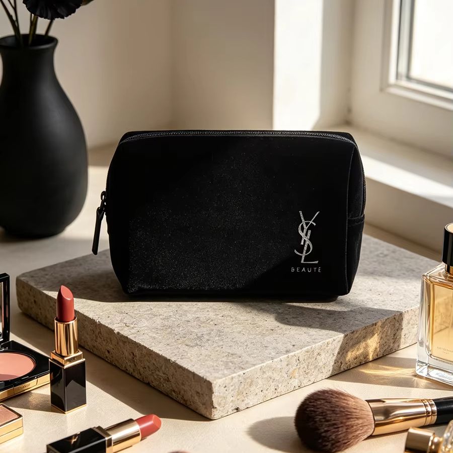 YSL’s Bag Black Printed Cosmet - Ysl Beauty Makeup ulasan dan harga