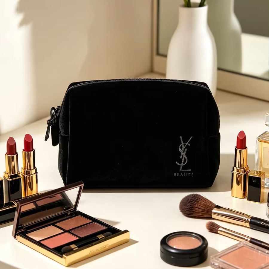 YSL’s Bag Black Printed Cosmet - Ysl Beauty Makeup ulasan dan harga