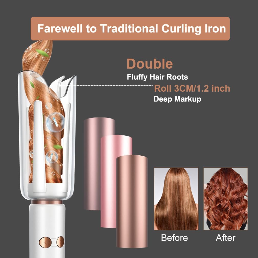 Automatic Rotating Curling Iro - Hair Curling Wand ulasan dan harga