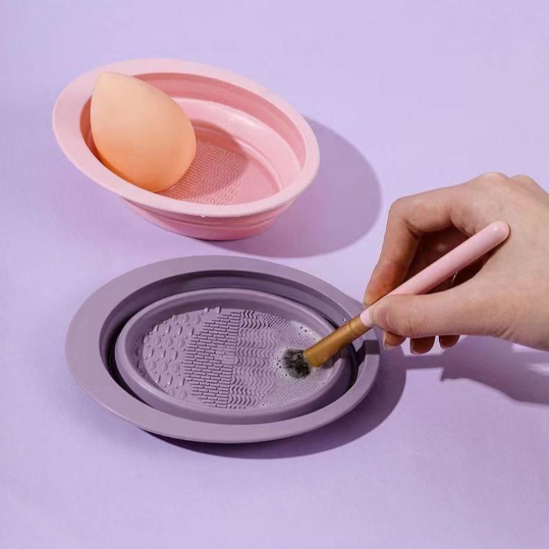 Folding Powder Puff Cleaning B - Makeup Brush Set ulasan dan harga