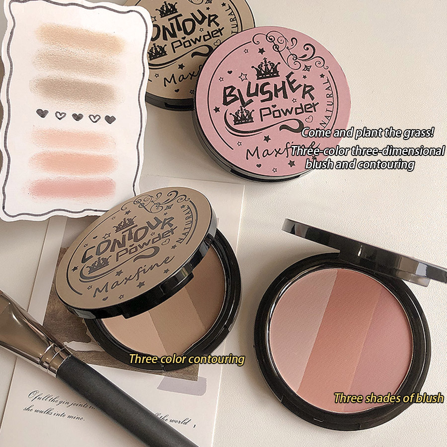 3in1 Three Colors Powder Tray  - Highlighter Bronzer Palette ulasan dan harga