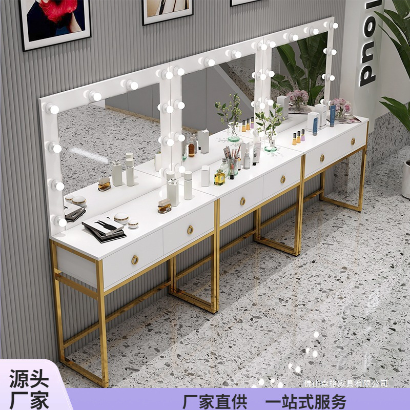 Studio dresser with lamp mirro - Beauty Makeup School ulasan dan harga