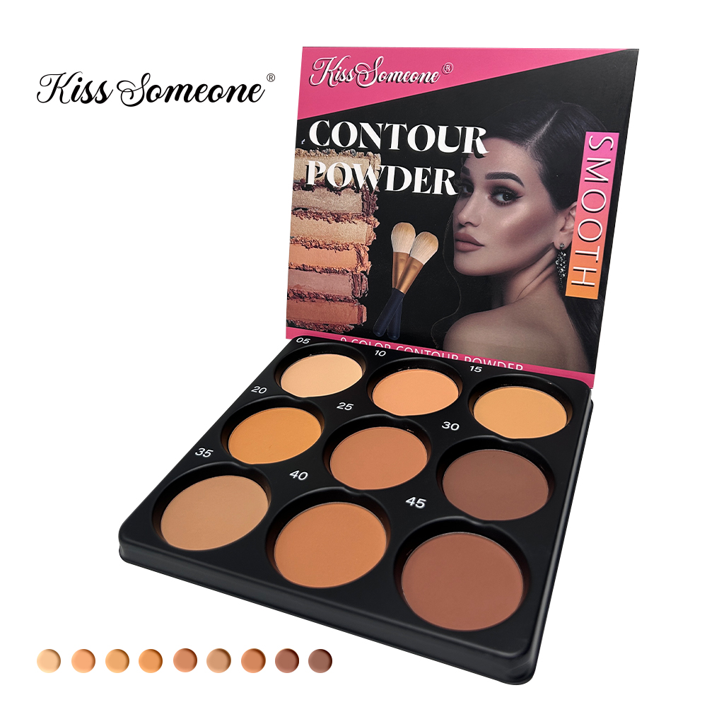 9 Color Powder Contour Palette - Highlighter Bronzer Palette ulasan dan harga