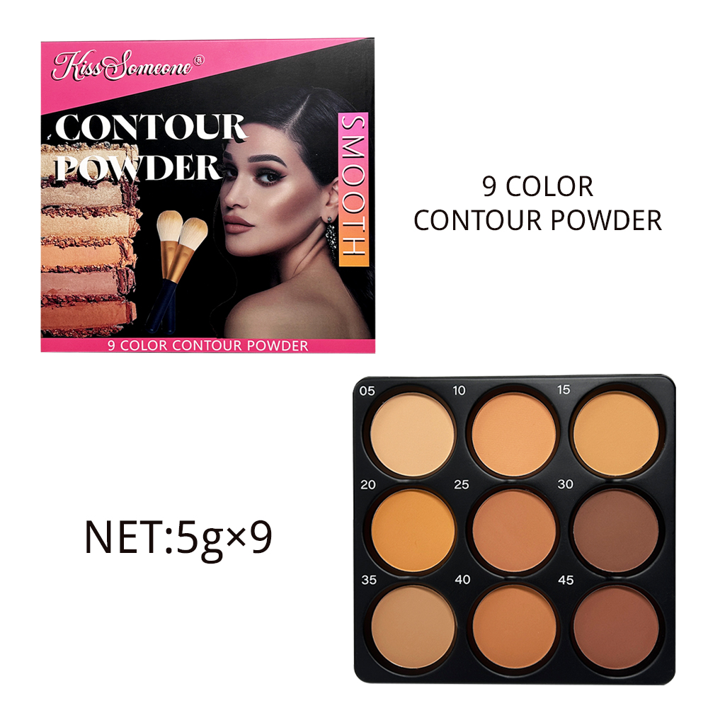 9 Color Powder Contour Palette - Highlighter Bronzer Palette ulasan dan harga
