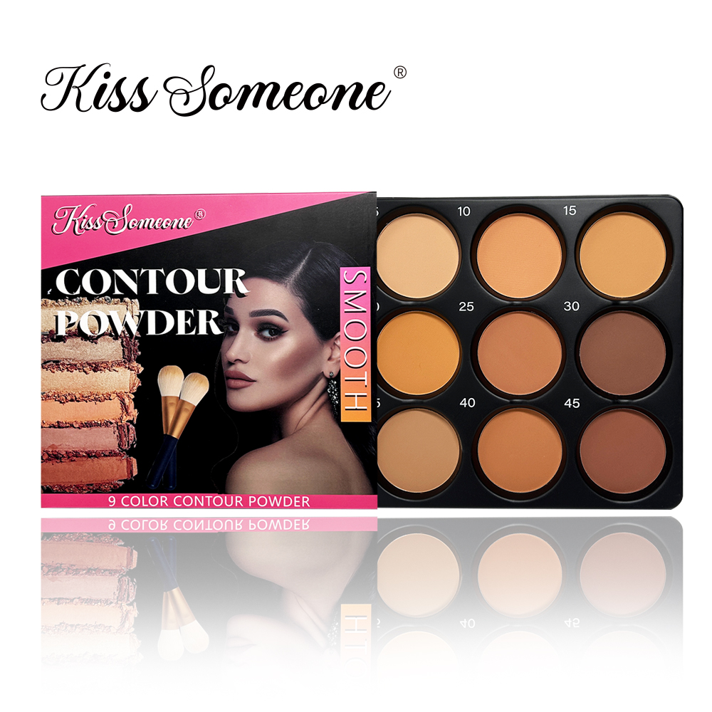 9 Color Powder Contour Palette - Highlighter Bronzer Palette ulasan dan harga