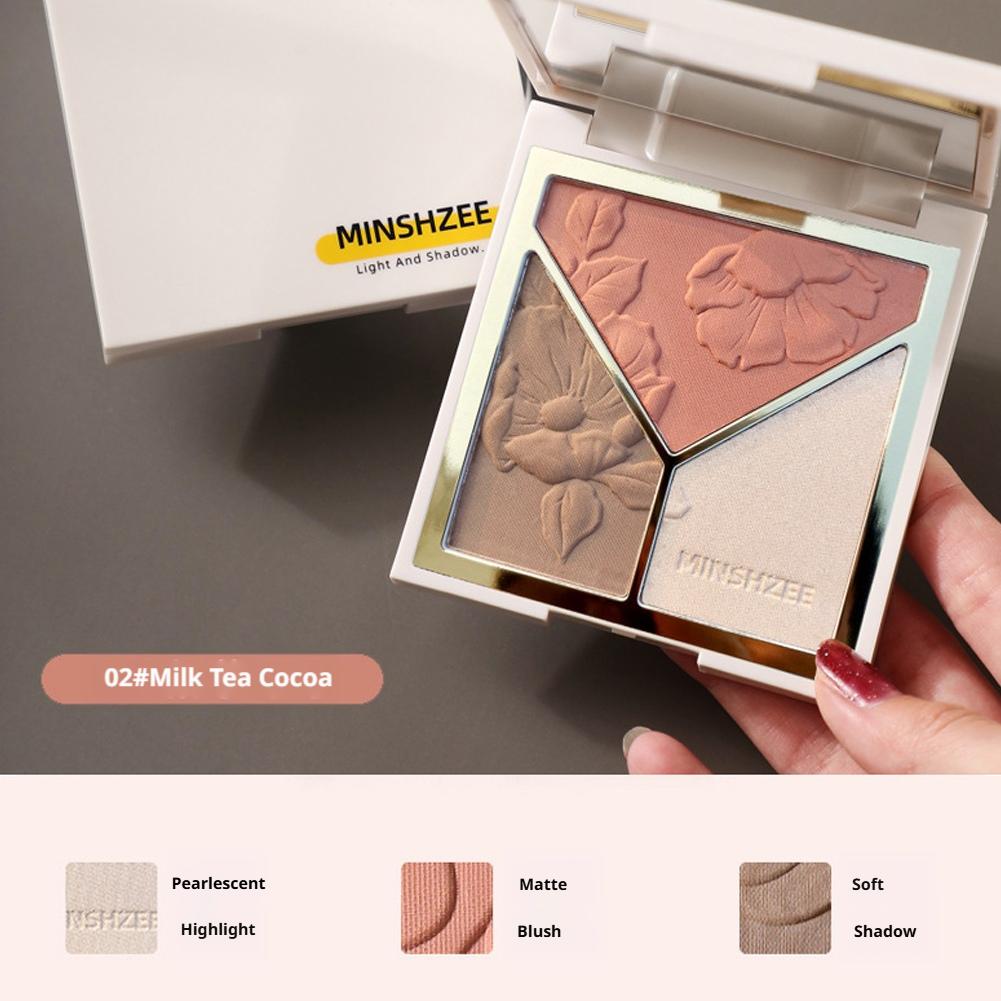 3 colors Highlight Matte Fine  - Highlighter Bronzer Palette ulasan dan harga