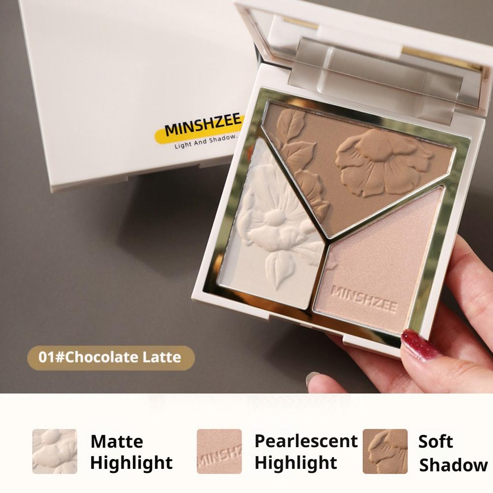 3 colors Highlight Matte Fine  - Highlighter Bronzer Palette ulasan dan harga
