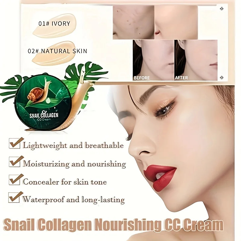 Snail Collagen CC Cream Mushro - Beauty Makeup Foundation ulasan dan harga
