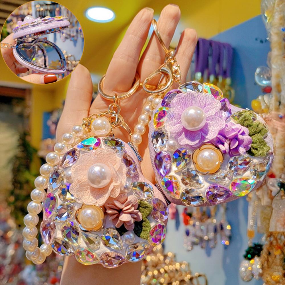 Beauty Mirror Keychain Folding - Beauty Makeup School ulasan dan harga