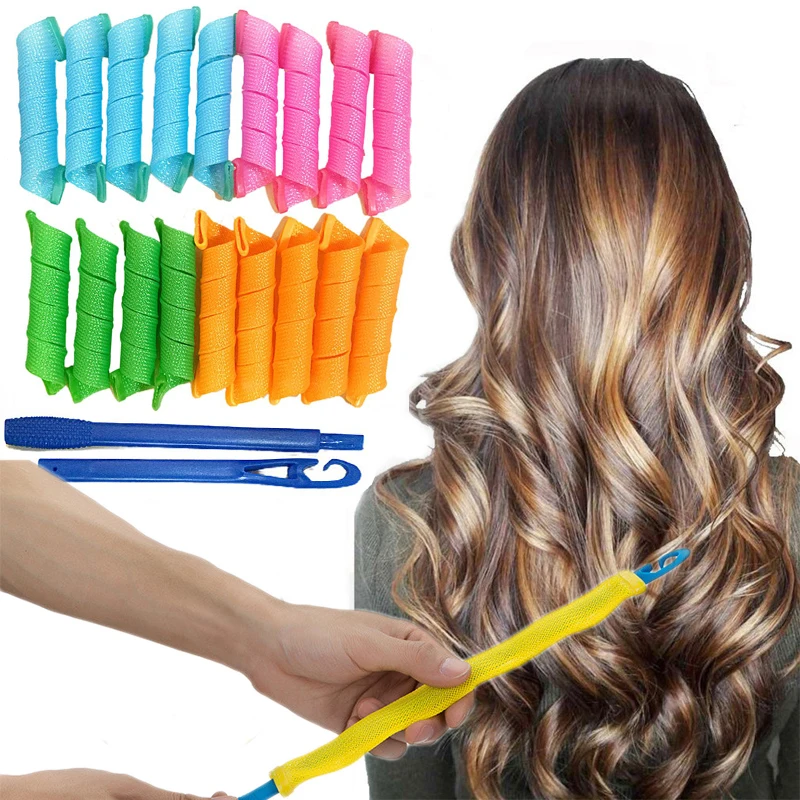 18pcs Heatless Hair Curlers No - Hair Curling Wand ulasan dan harga