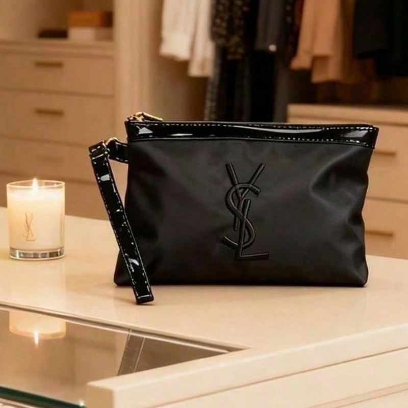 YSL Classic Cosmetic Bag For W - Ysl Beauty Makeup ulasan dan harga