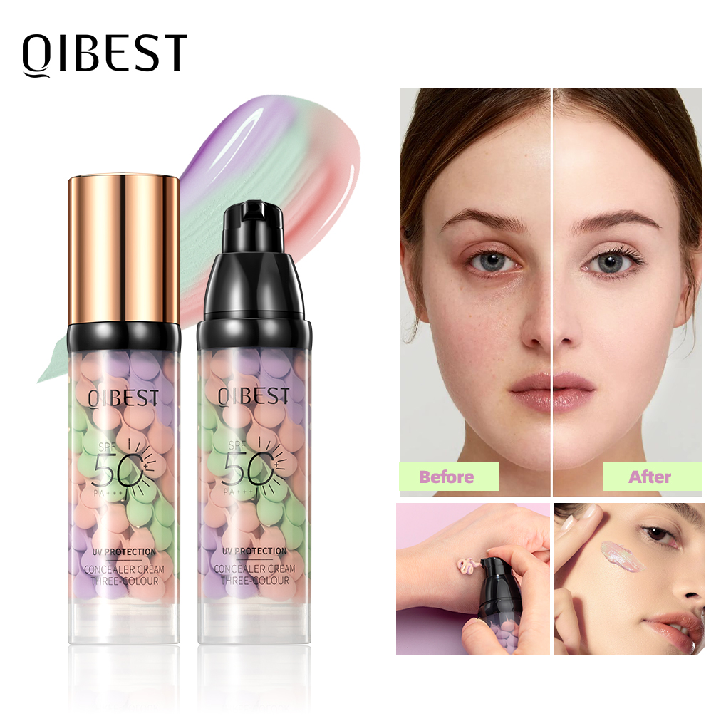QIBEST Face Makeup Primer Tri- - Beauty Makeup Foundation ulasan dan harga