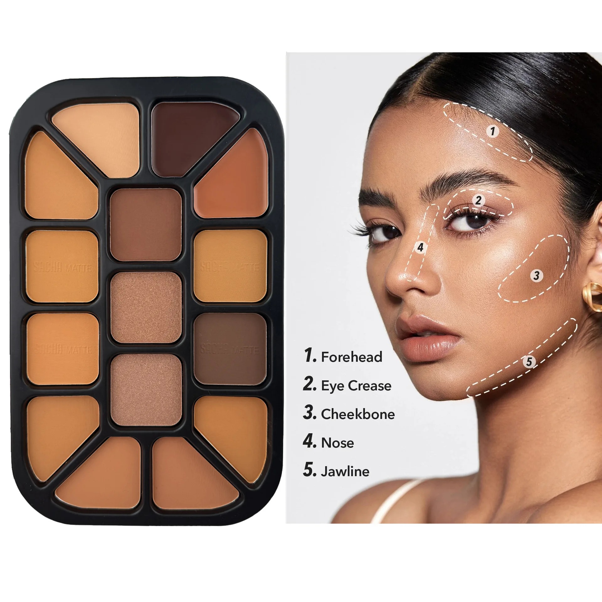 15-Color Face Contour Powder P - Highlighter Bronzer Palette ulasan dan harga