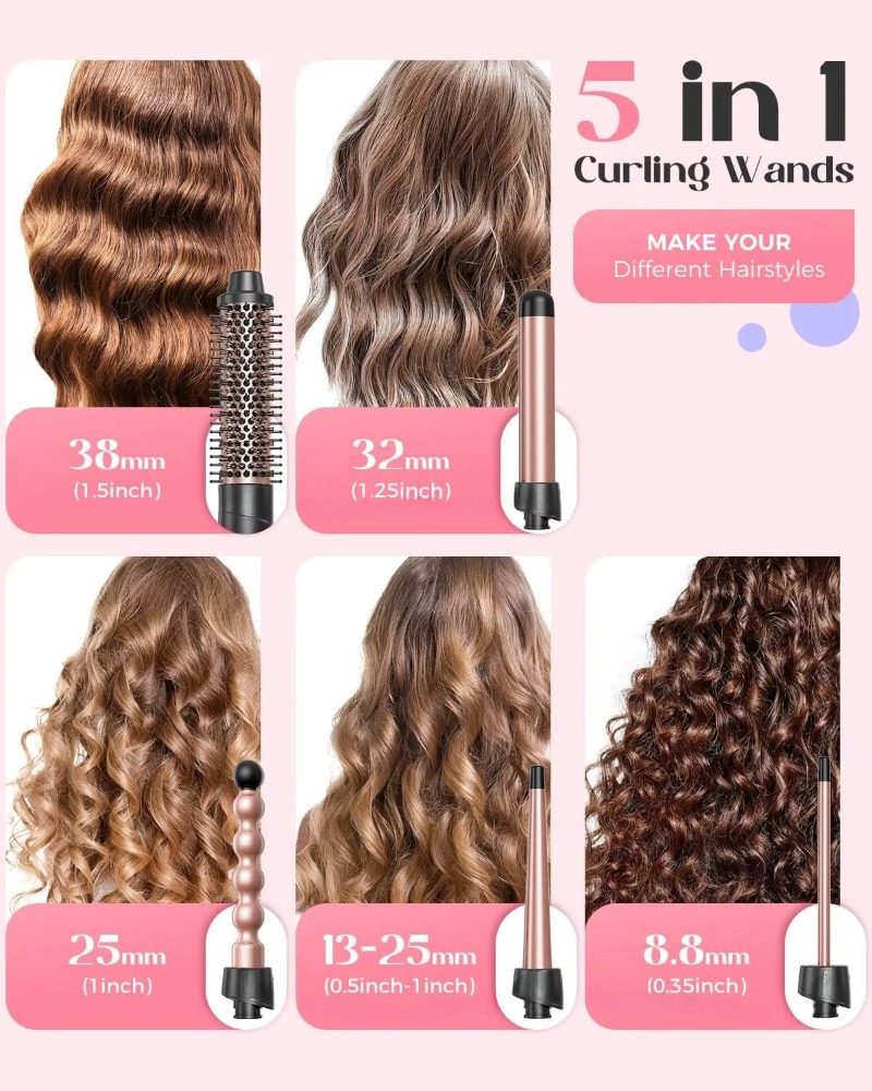 Luxury 5 In 1 Ceramic Hair Cur - Hair Curling Wand ulasan dan harga