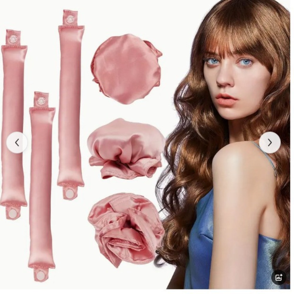 2/4/6Pcs Satin Heatless Curlin - Hair Curling Wand ulasan dan harga