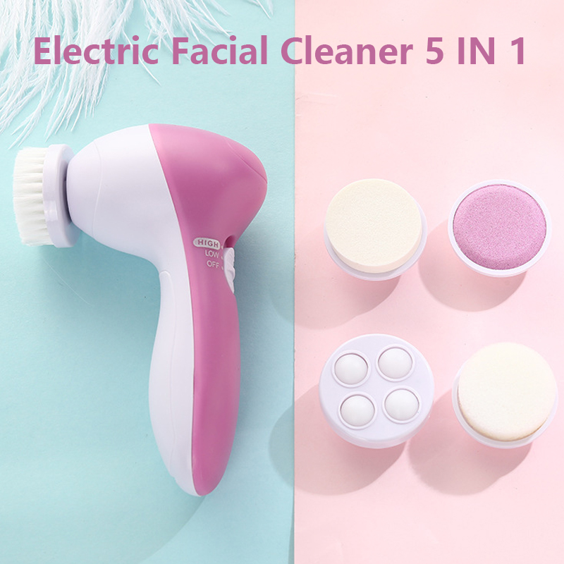 5 IN 1 Face Cleansing Brush Wa - Electric Face Cleanser Brush ulasan dan harga