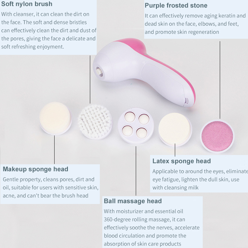 5 IN 1 Face Cleansing Brush Wa - Electric Face Cleanser Brush ulasan dan harga