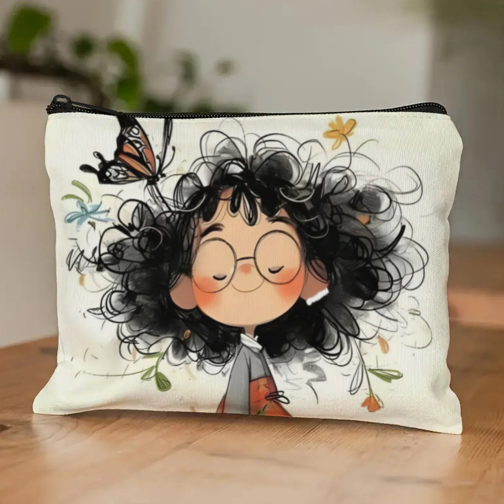 Cartoon Girl Makeup Bag Zipper - Beauty Makeup Case ulasan dan harga