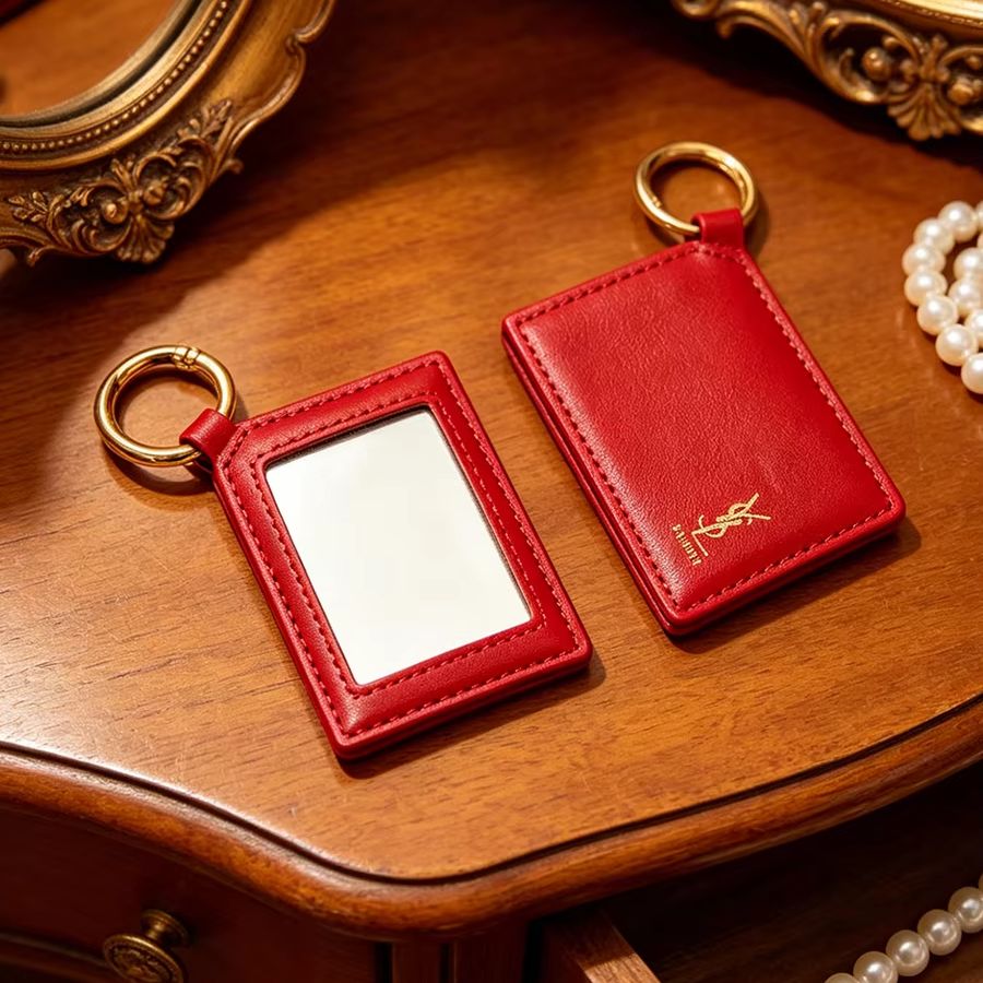 YSL Red Leather Square Mini Po - Ysl Beauty Makeup ulasan dan harga