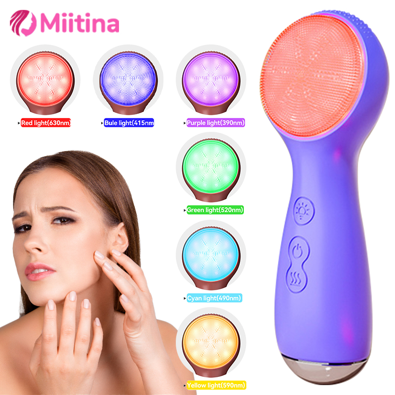 3 In 1 7 Colors LED Silicone F - Electric Face Cleanser Brush ulasan dan harga