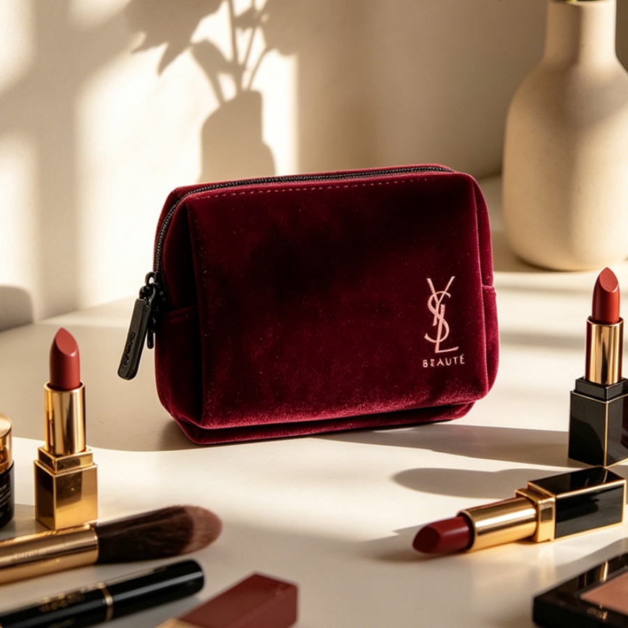YSL’s Bag Wine Red Velvet Mini - Ysl Beauty Makeup ulasan dan harga
