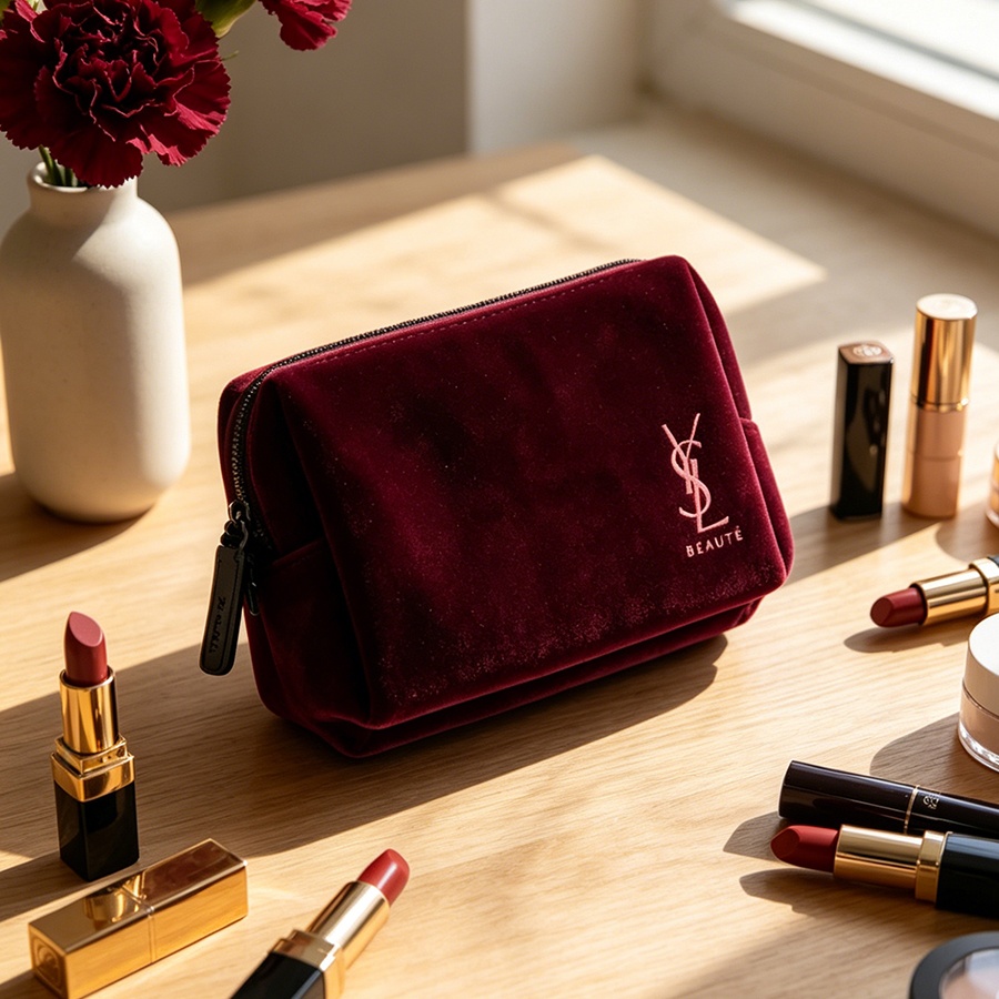 YSL’s Bag Wine Red Velvet Mini - Ysl Beauty Makeup ulasan dan harga