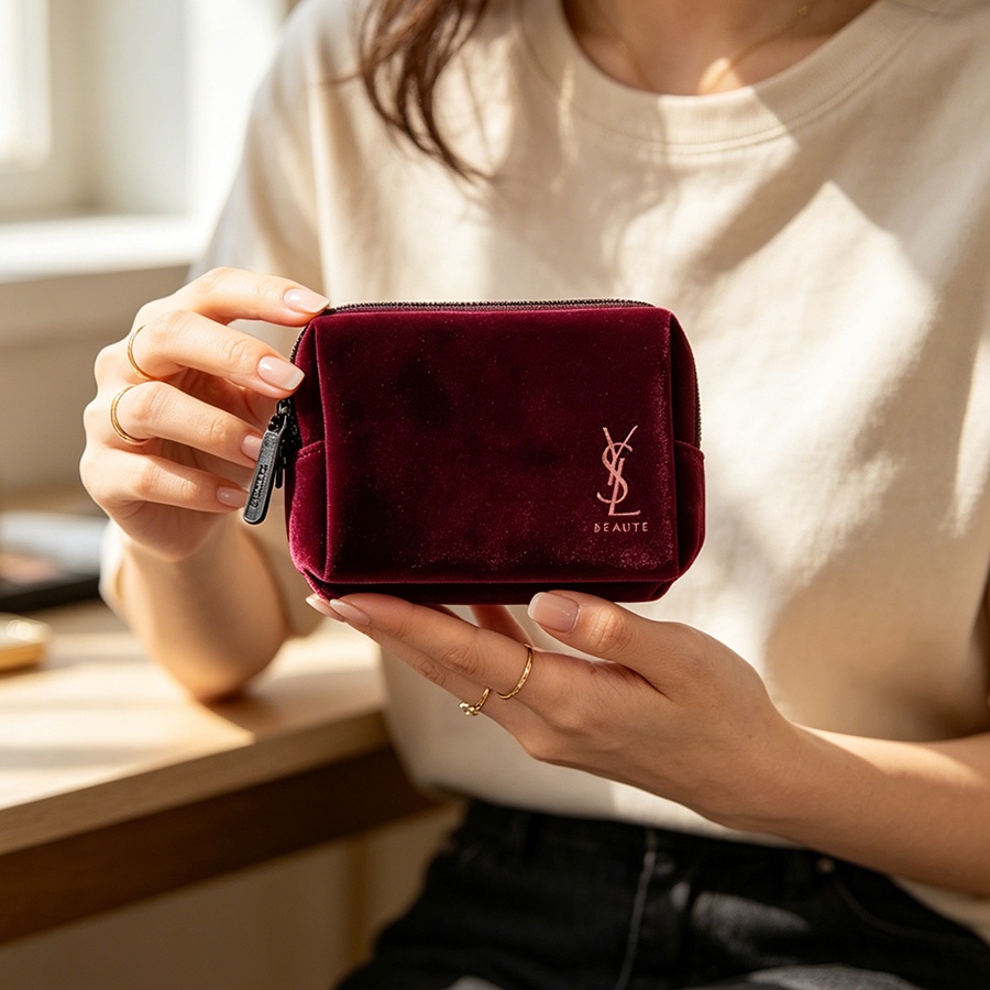 YSL’s Bag Wine Red Velvet Mini - Ysl Beauty Makeup ulasan dan harga