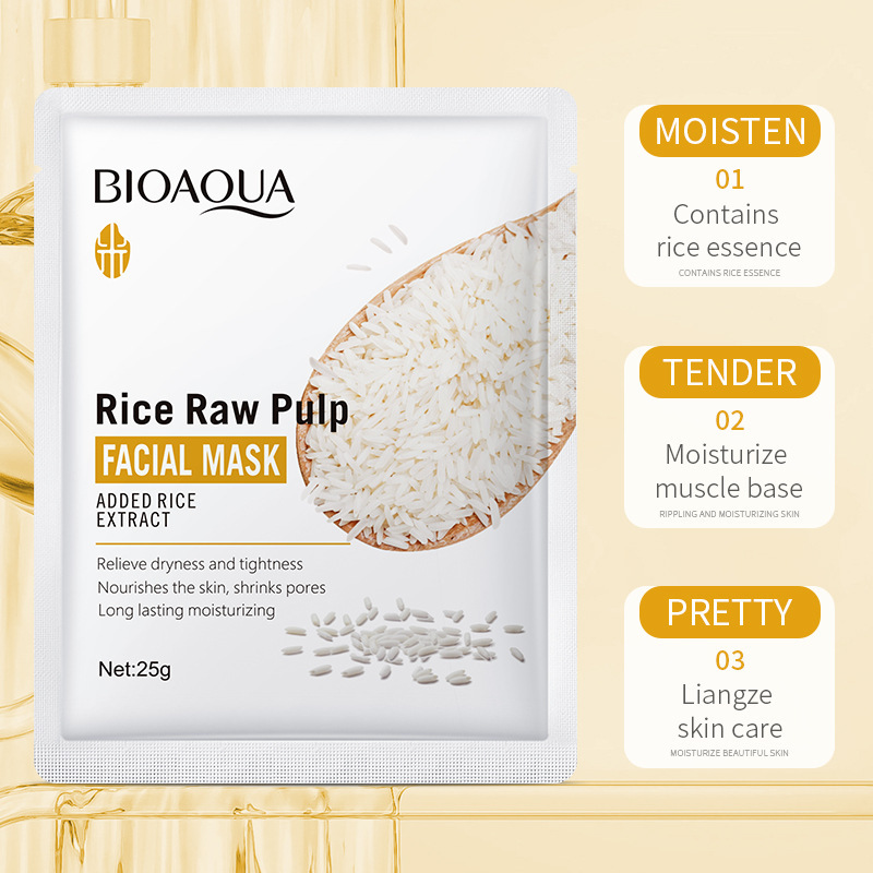 1/5/10/20pcs Rice Raw Pulp Fac - Sheet Face Mask Pack ulasan dan harga