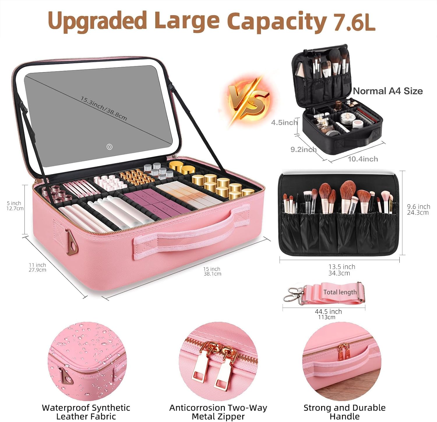 Large Capacity Makeup Bag 15'' - Beauty Makeup Case ulasan dan harga
