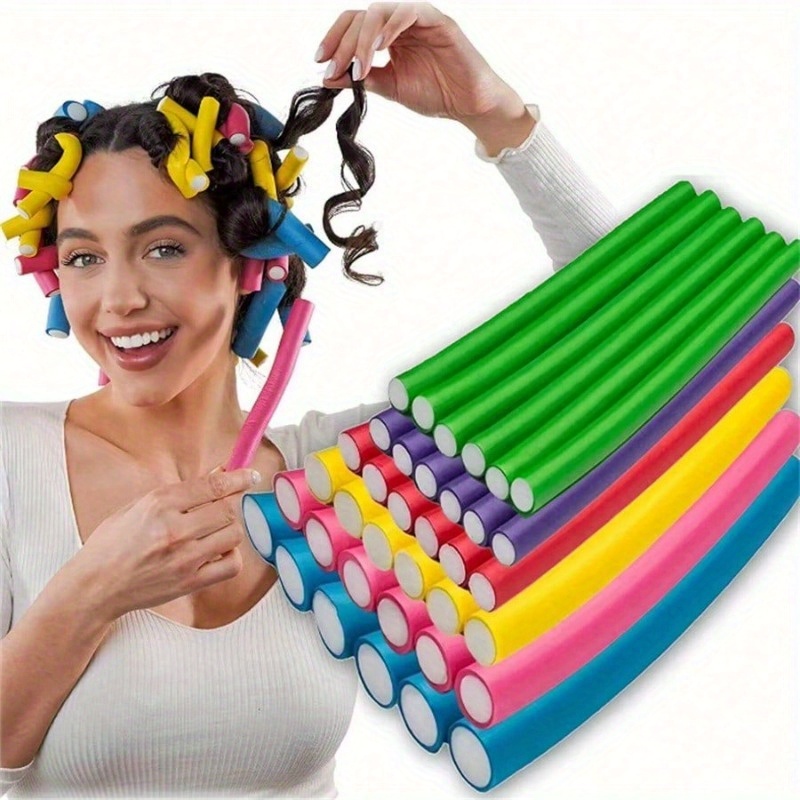 10pc Flexible Heatless Hair Ro - Hair Curling Wand ulasan dan harga